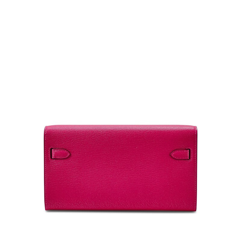 Framboise Chèvre Mysore Kelly-To-Go Wallet Palladium Hardware, 2022