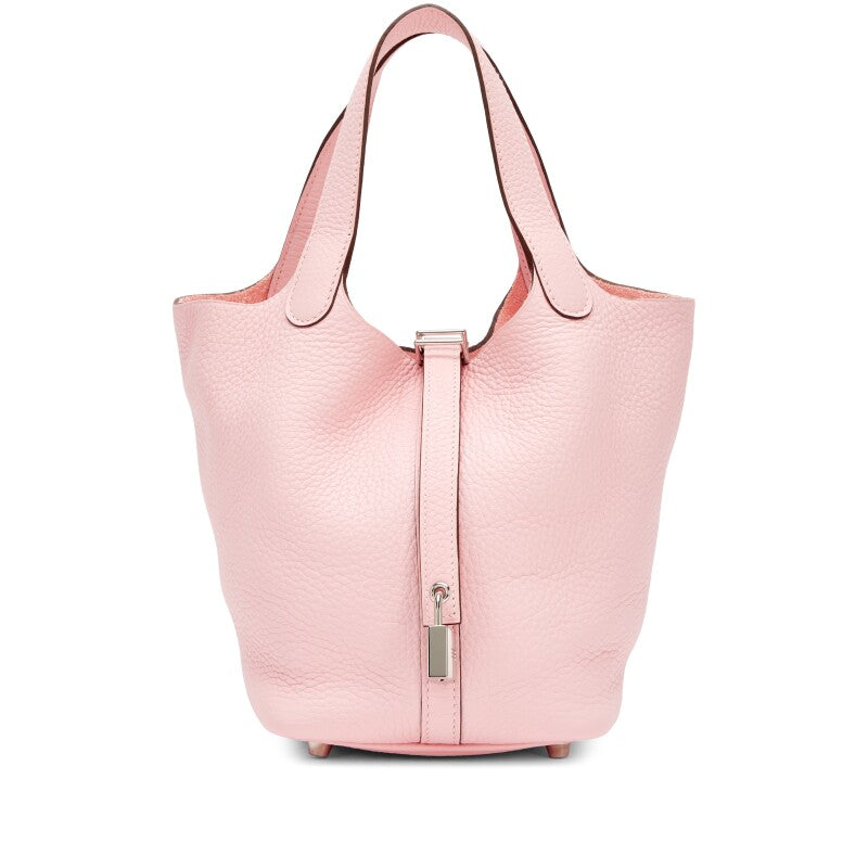 Rose Sakura Taurillon Clemence Picotin Lock 18 Palladium Hardware, 2021