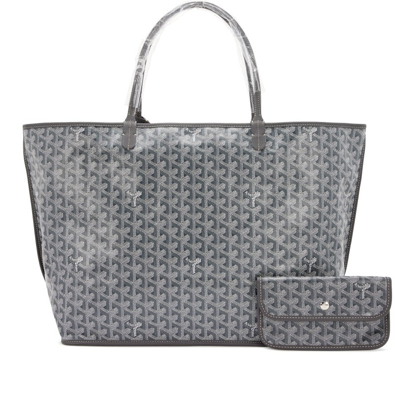Gray Chevroches Calfskin and Goyardine Canvas Anjou GM Tote, 2023