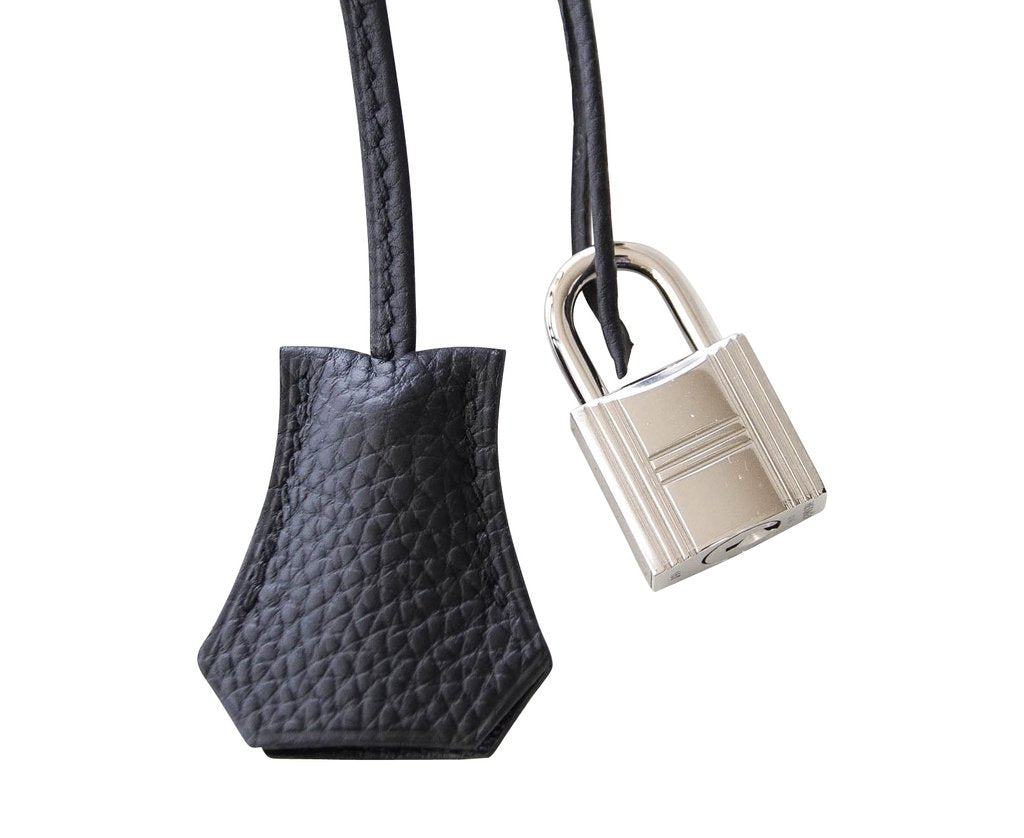 Hermès Kelly 28 Retourne Black Togo PHW Bag Crowned Bag