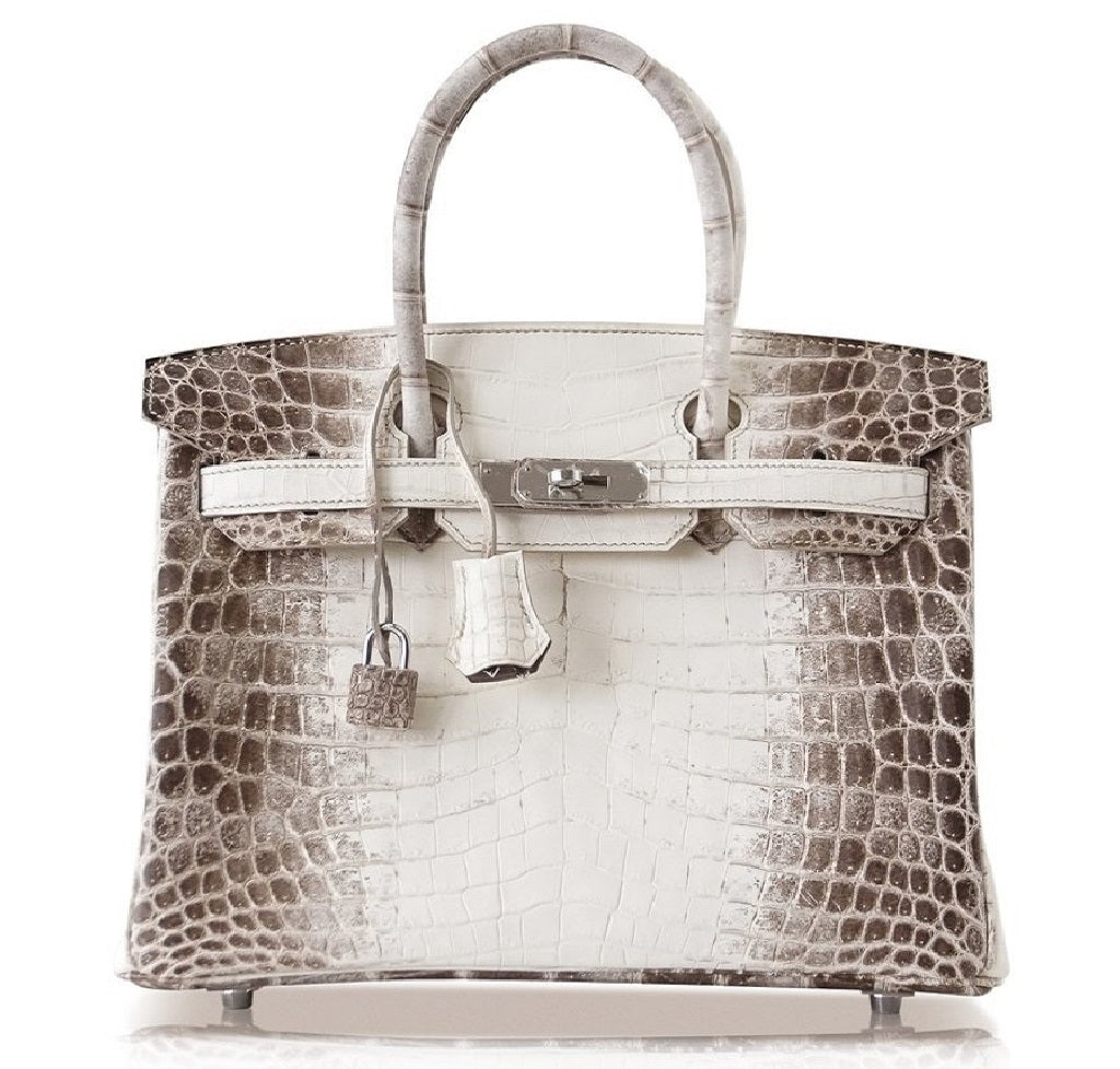 Hermès Birkin 25 Blanc Himalaya Crocodile Bag PHW Crowned Bag