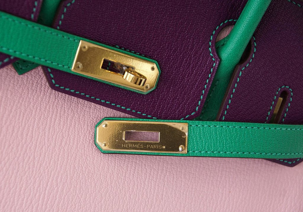 Hermès Birkin 30 Tri-Color Chevre Horseshoe Bag GHW Zeesh Maison