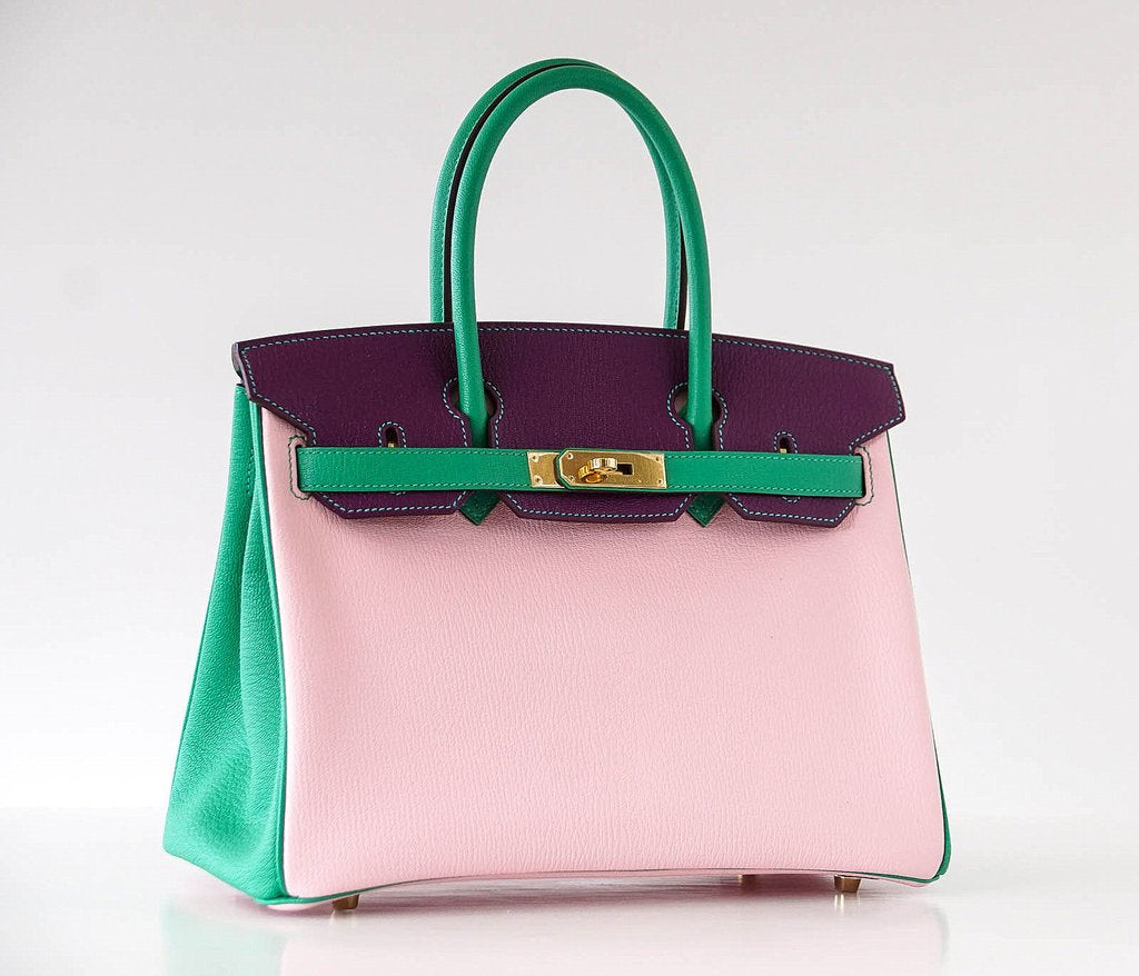 Hermès Birkin 30 Tri-Color Chevre Horseshoe Bag GHW Zeesh Maison