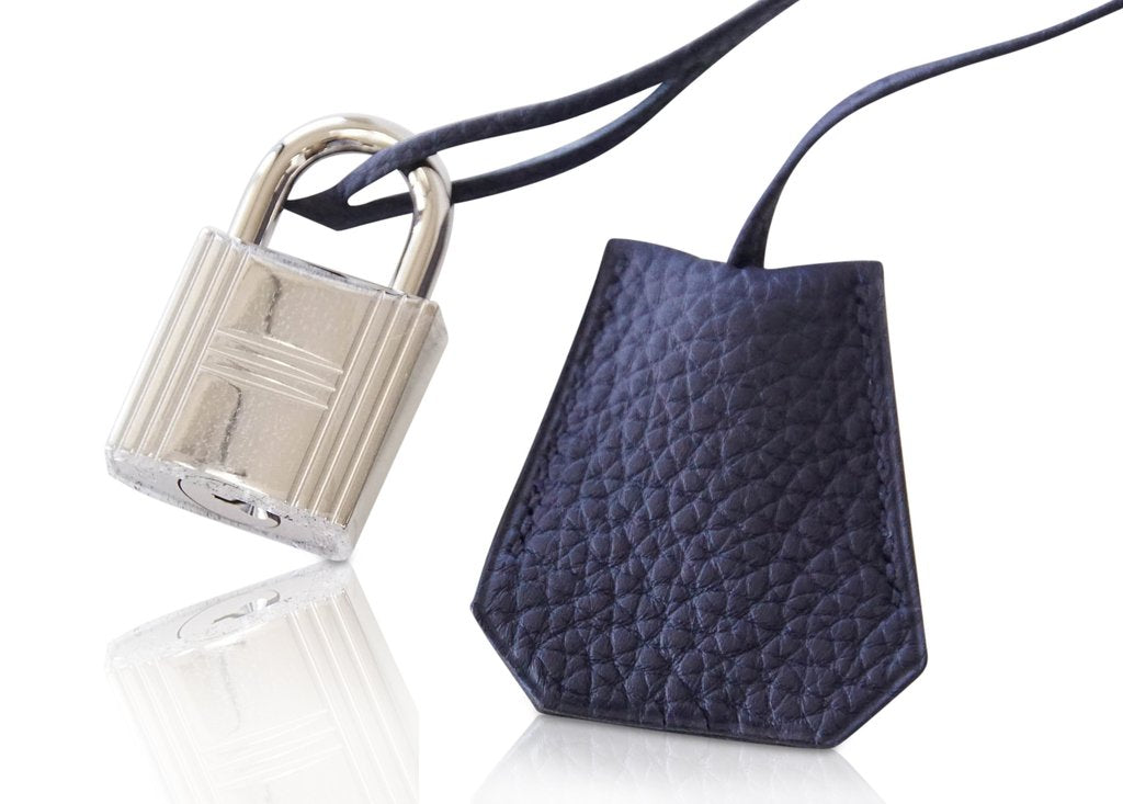 Hermès Birkin 40 HAC Gris Wool Blue Togo PHW Bag Crowned Bag