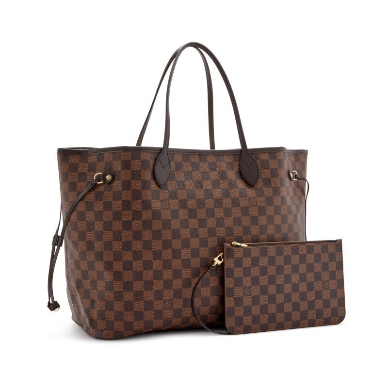 Ebene Damier Canvas Neverfull GM Goldtone Hardware, 2021-2022 - Crowned Bag