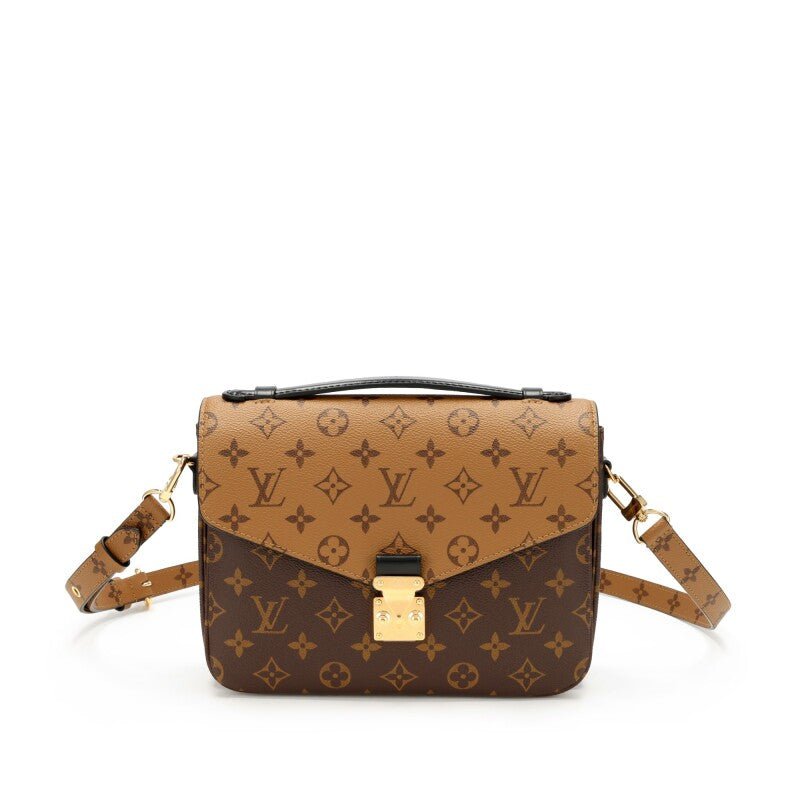 Ebene Reverse Monogram Coated Canvas Pochette Mètis Gold Hardware, 2021-2022 - Crowned Bag