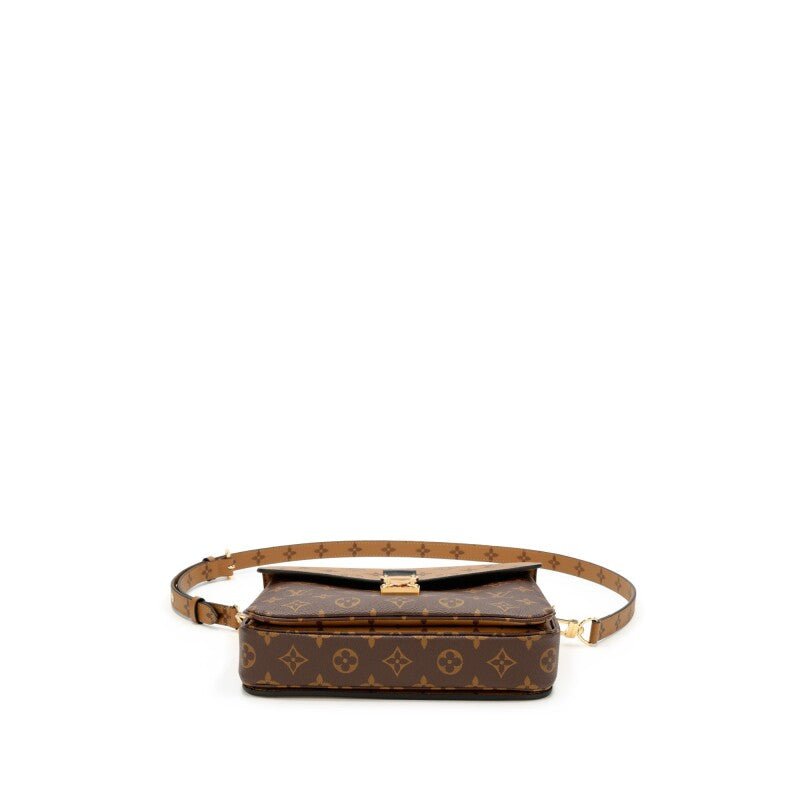 Ebene Reverse Monogram Coated Canvas Pochette Mètis Gold Hardware, 2021-2022 - Crowned Bag