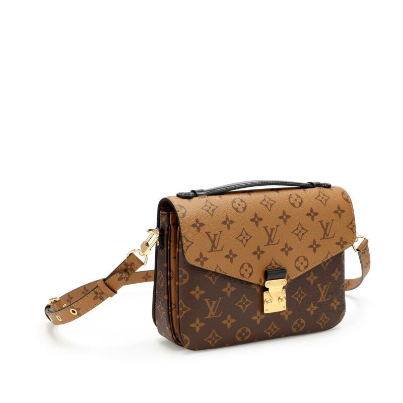 Ebene Reverse Monogram Coated Canvas Pochette Mètis Gold Hardware, 2021-2022 - Crowned Bag