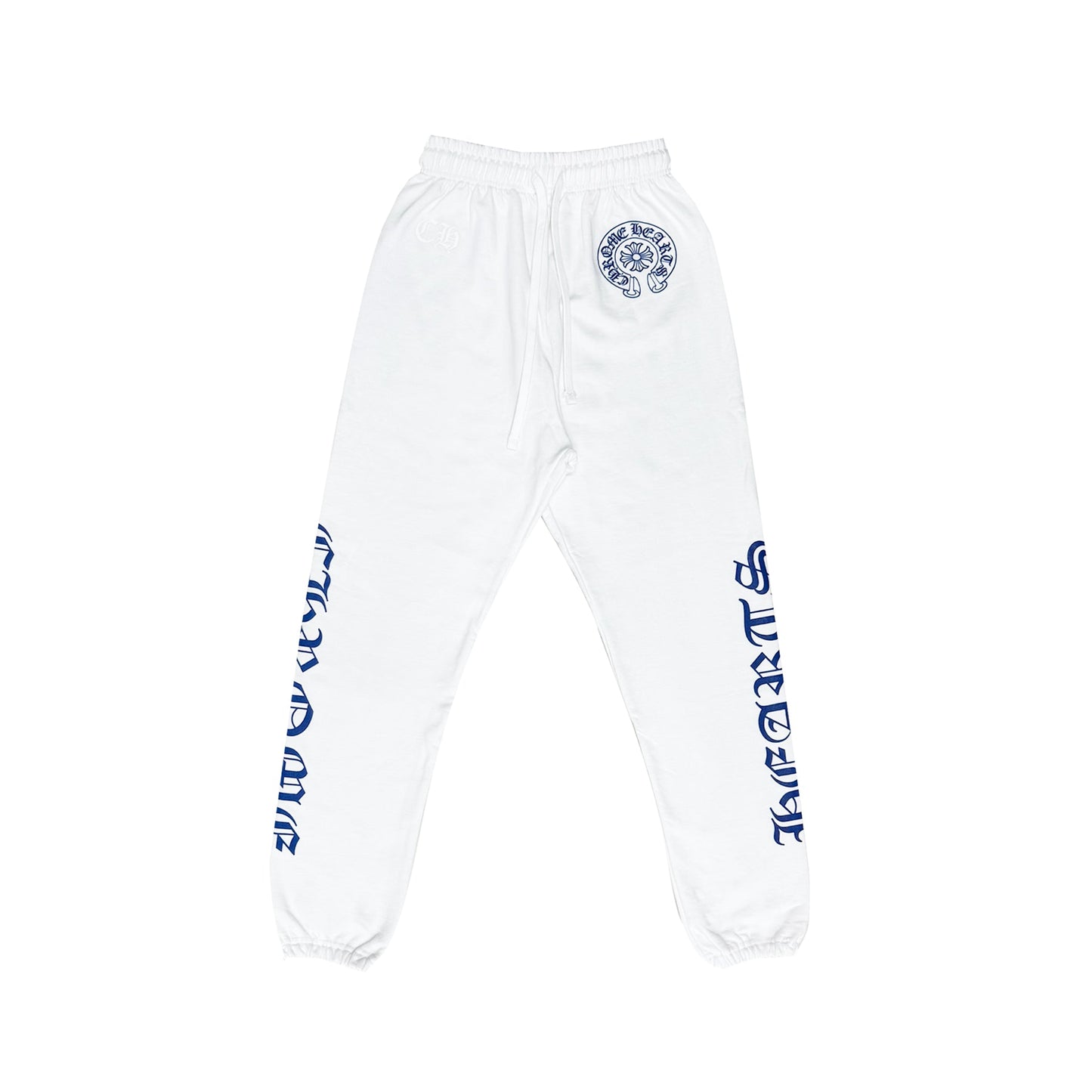 Chrome Hearts White Horseshoe Blue Script Sweatpants