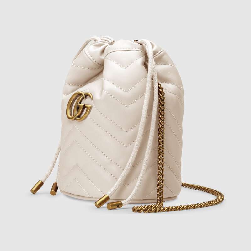 Gucci GG Marmont Mini Bucket Bag White Gucci