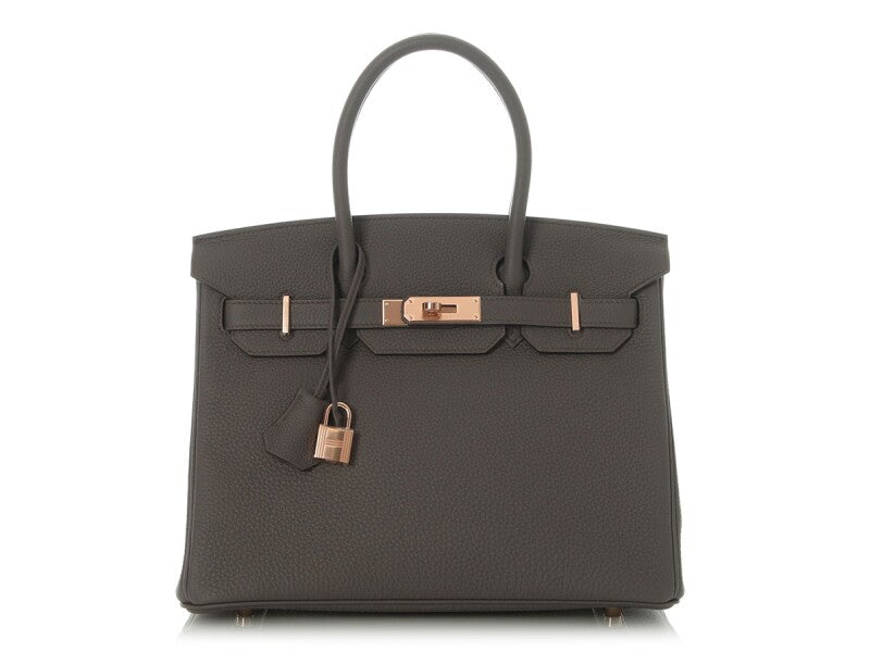 Etain Togo Birkin 30 Rose Gold Hardware, 2020 - Crowned Bag
