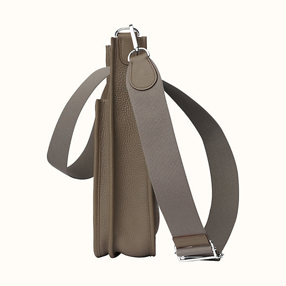 Hermes Evelyne III PM Gris Etain Clemence Palladium Hardware Crowned Bag