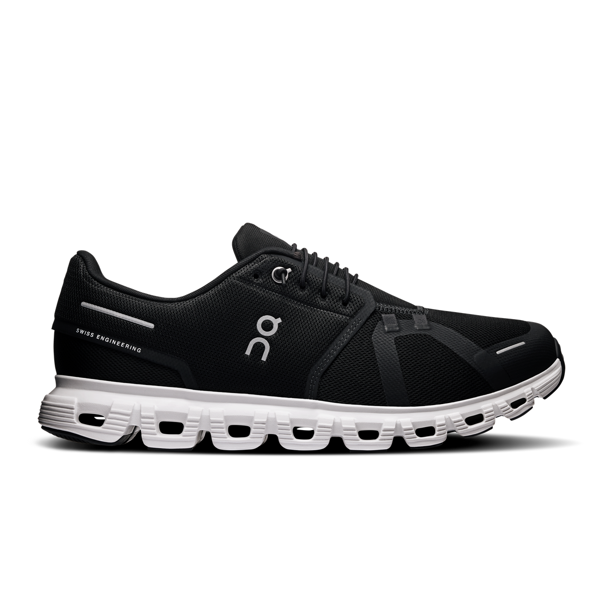 On Running Men's Cloud 6 Shoes - Black / White On Running