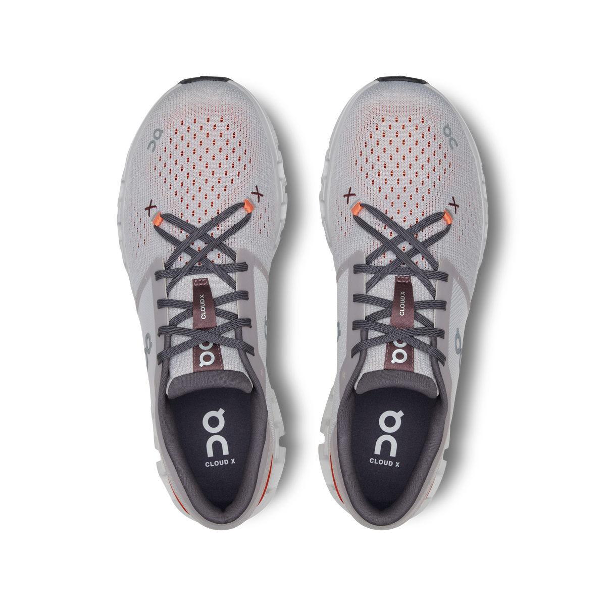 On Running Men's Cloud X 4 Shoes - Silver / Flame On Running