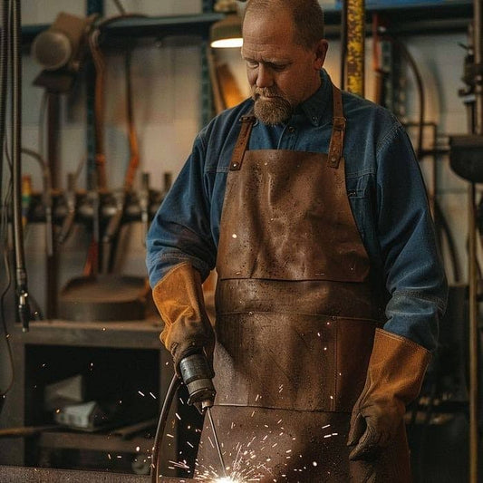 Heavy Duty Genuine Leather Welding Apron – Heat & Spark Protection
