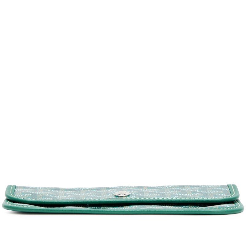 Green Goyardine Canvas Saint Louis Pouch Wallet - Crowned Bag