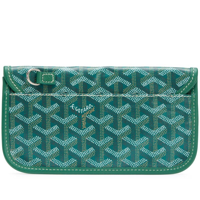 Green Goyardine Canvas Saint Louis Pouch Wallet - Crowned Bag