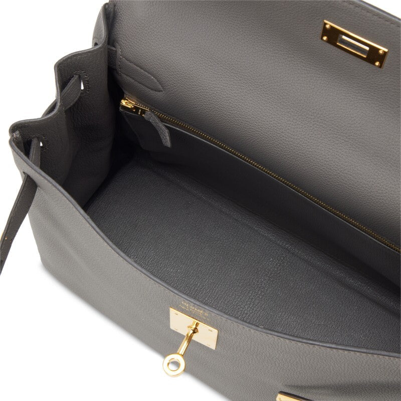 Gris Etain Retourne Togo Kelly 32 Gold Hardware, 2020 - Crowned Bag