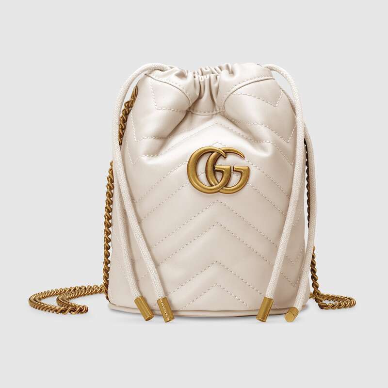 Gucci GG Marmont Mini Bucket Bag White Gucci