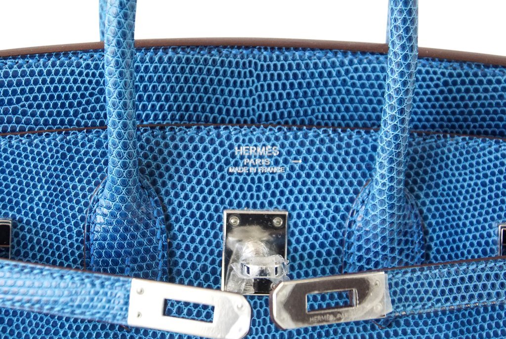 Hermès Birkin 25 Bag Mykonos Lizard PHW - Crowned Bag