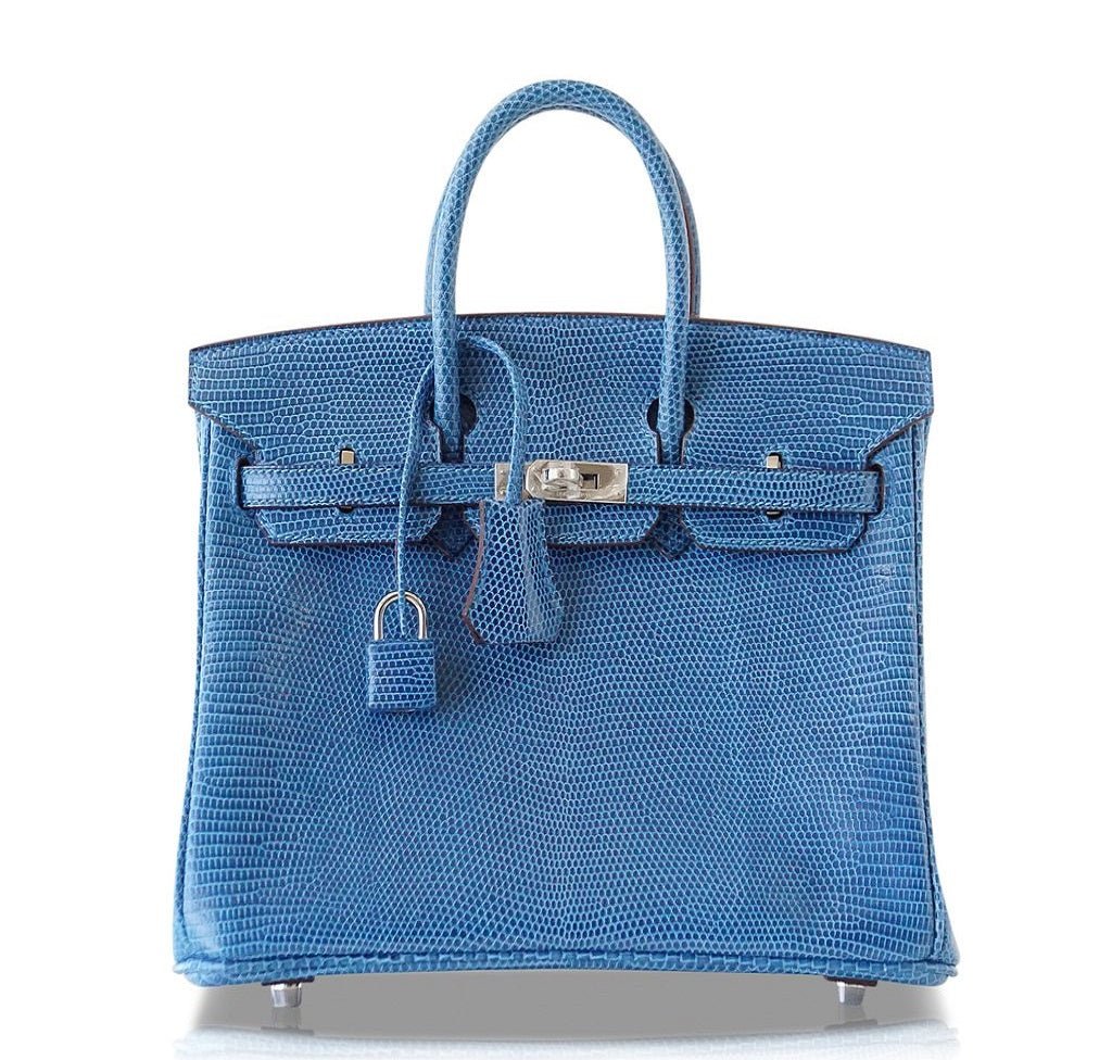 Hermès Birkin 25 Bag Mykonos Lizard PHW - Crowned Bag