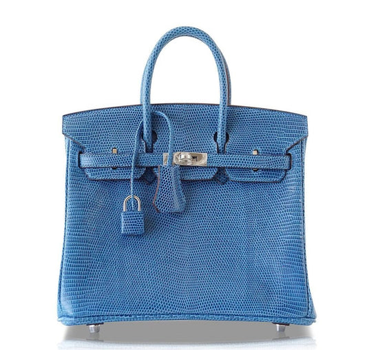 Hermès Birkin 25 Bag Mykonos Lizard PHW - Crowned Bag
