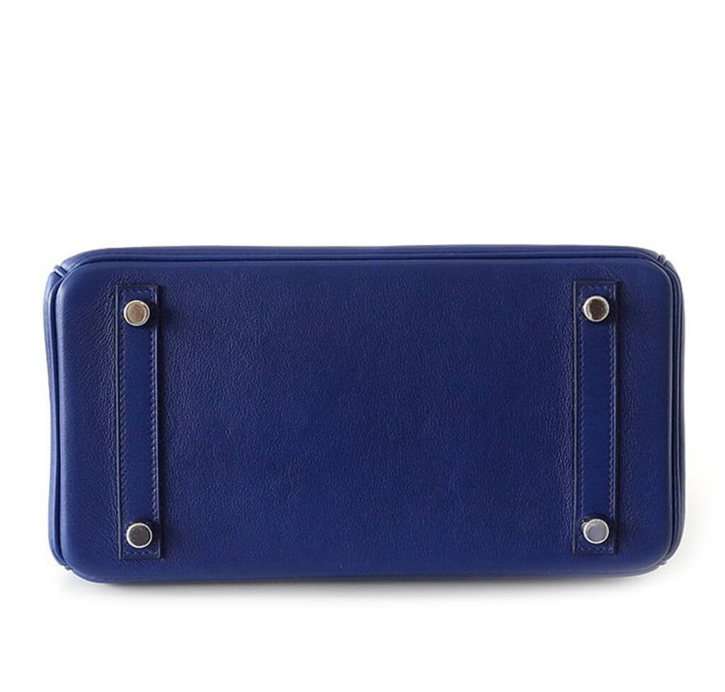 Hermès Birkin 25 Bleu Saphir Bag Swift Palladium - Crowned Bag