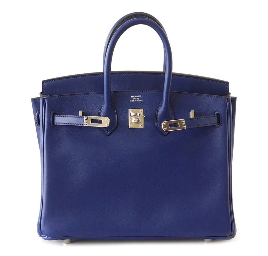 Hermès Birkin 25 Bleu Saphir Bag Swift Palladium - Crowned Bag