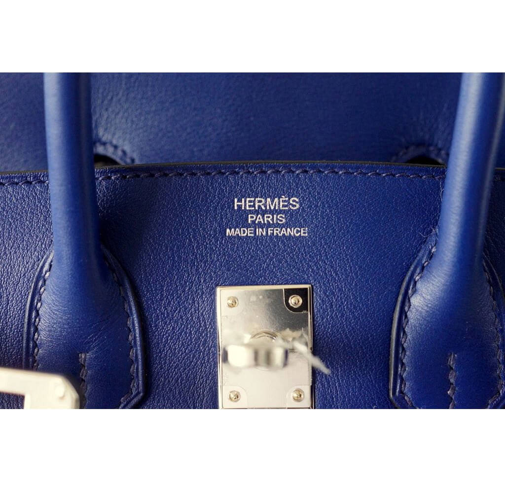 Hermès Birkin 25 Bleu Saphir Bag Swift Palladium - Crowned Bag