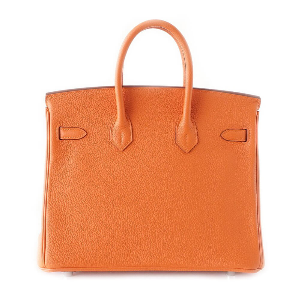 Hermès Birkin 25 Bag H Orange Togo Leather Crowned Bag