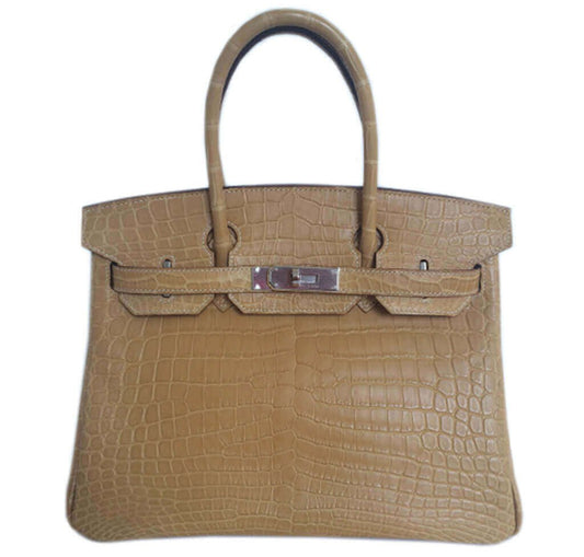 Hermès Birkin 30 Bag Paille Niloticus Crocodile - Crowned Bag