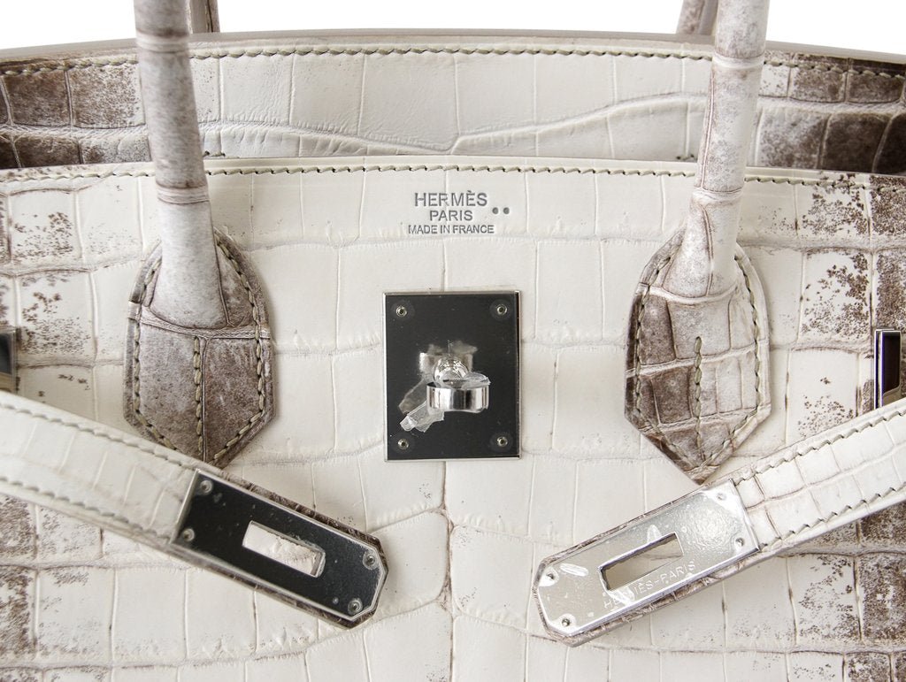Hermès Birkin 30 Blanc Himalaya Crocodile PHW - Crowned Bag