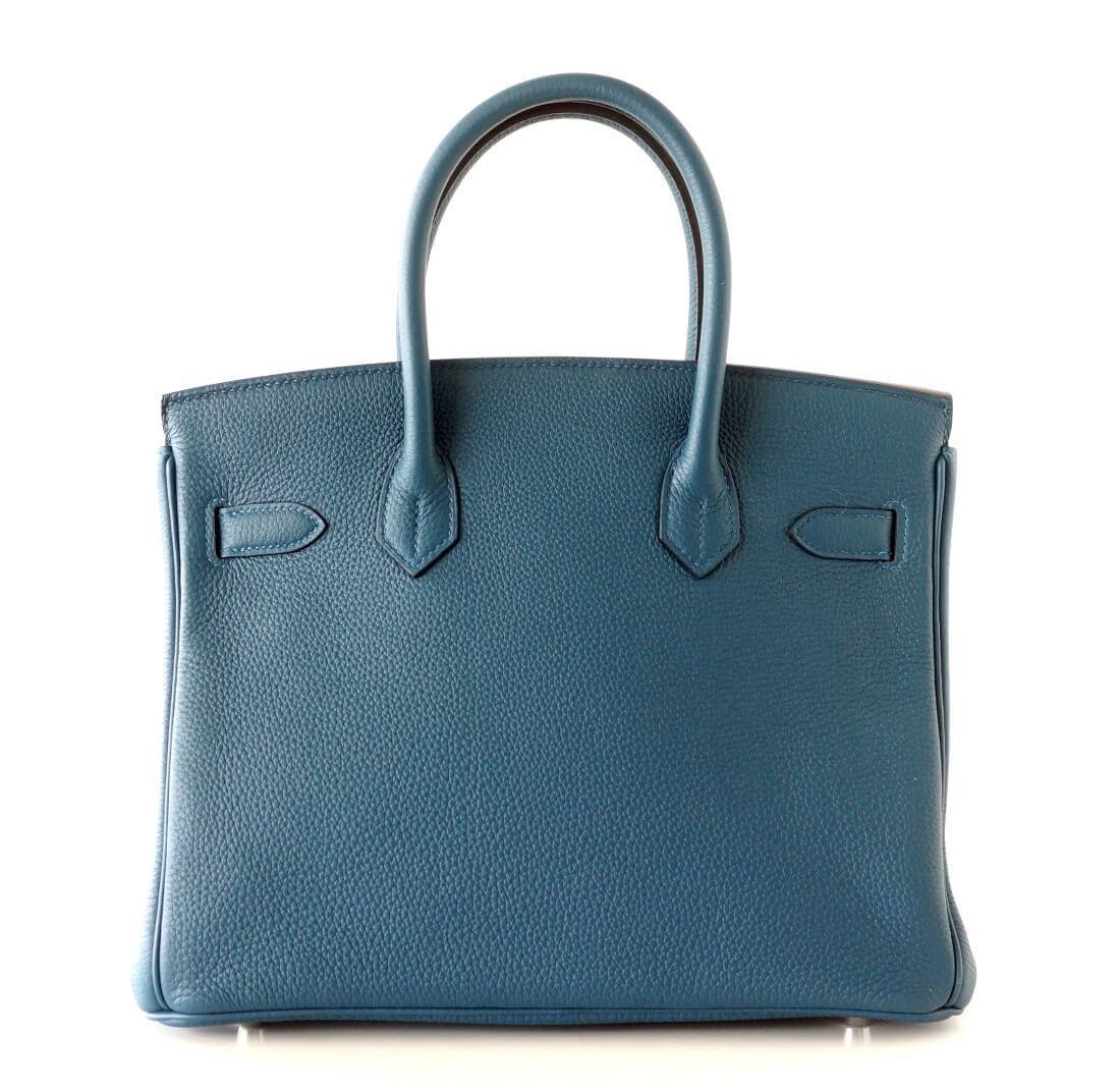 Hermès Birkin Bag 30 Bleu Colvert Togo PHW Crowned Bag