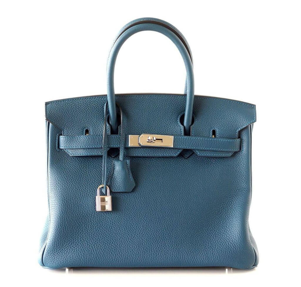 Hermès Birkin Bag 30 Bleu Colvert Togo PHW Crowned Bag