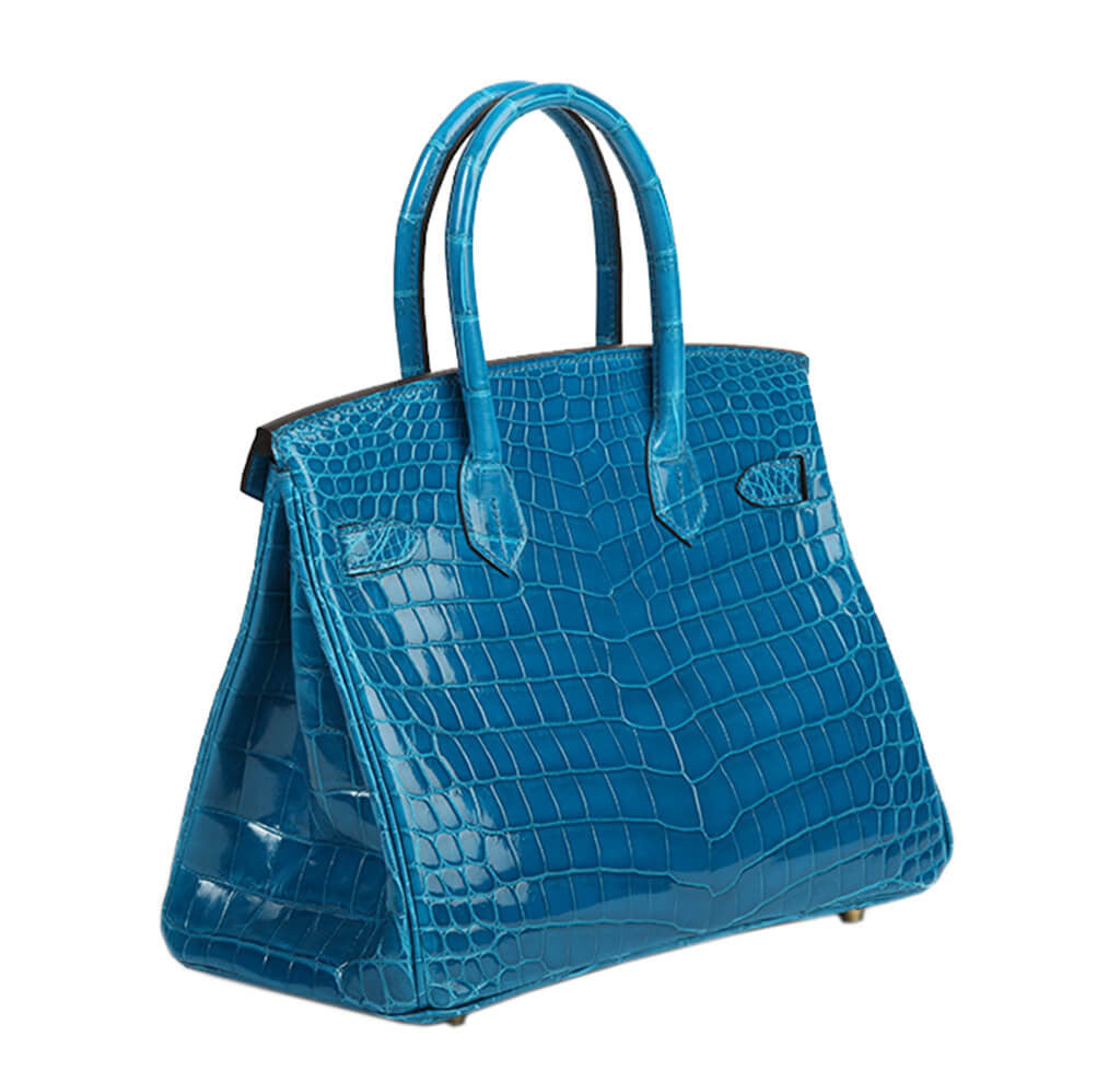 Hermès Birkin 30 Bag Blue Izmir Crocodile Crowned Bag