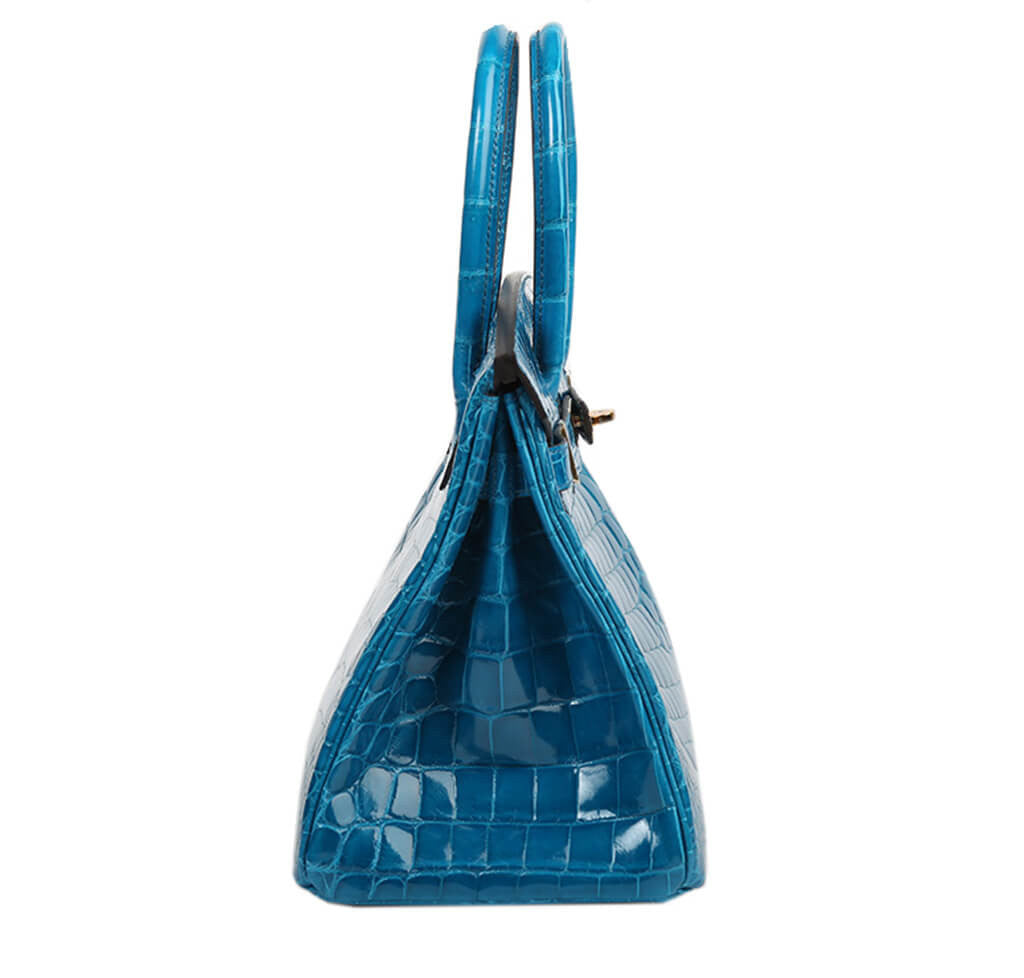 Hermès Birkin 30 Bag Blue Izmir Crocodile Crowned Bag