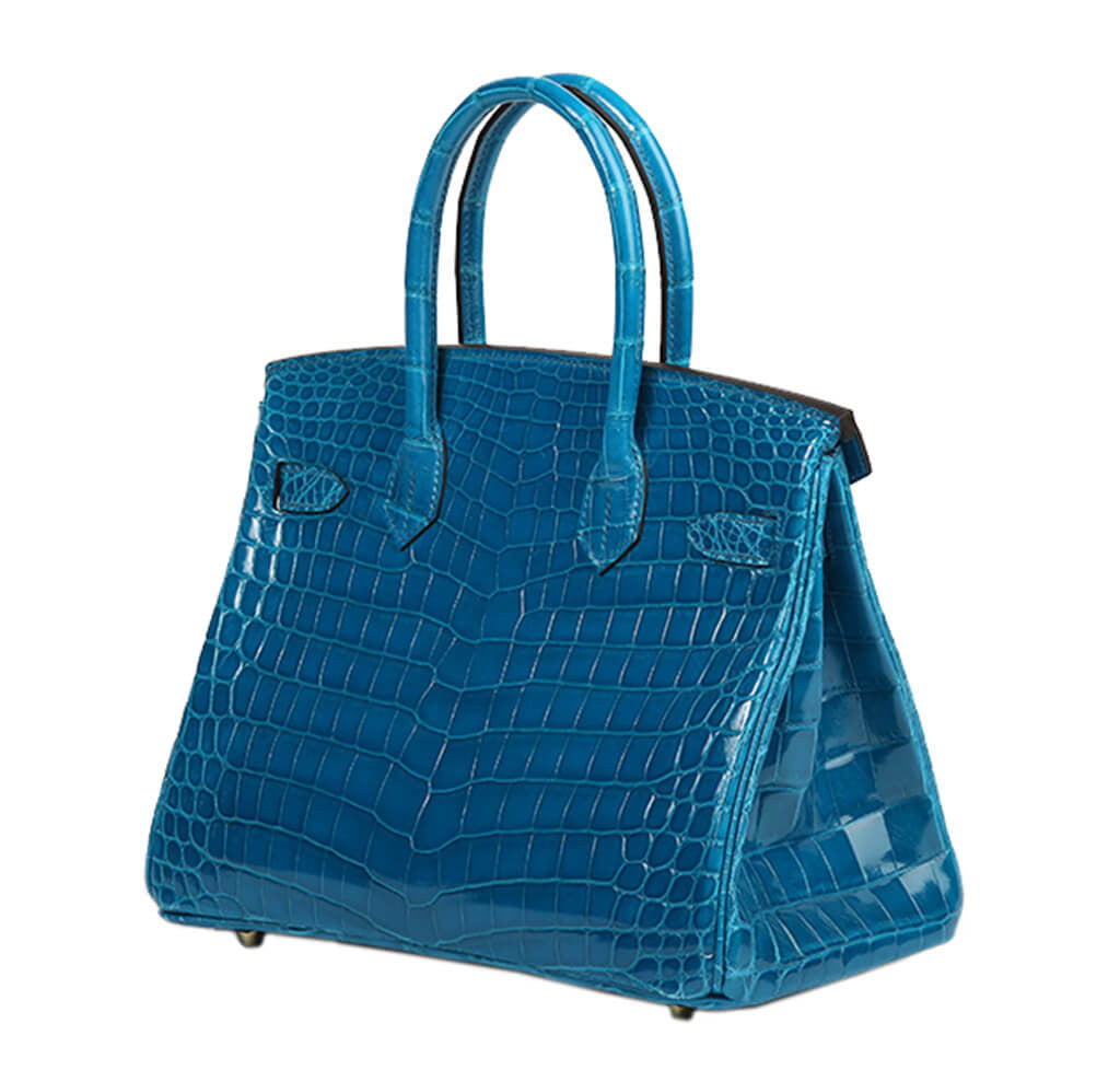 Hermès Birkin 30 Bag Blue Izmir Crocodile Crowned Bag