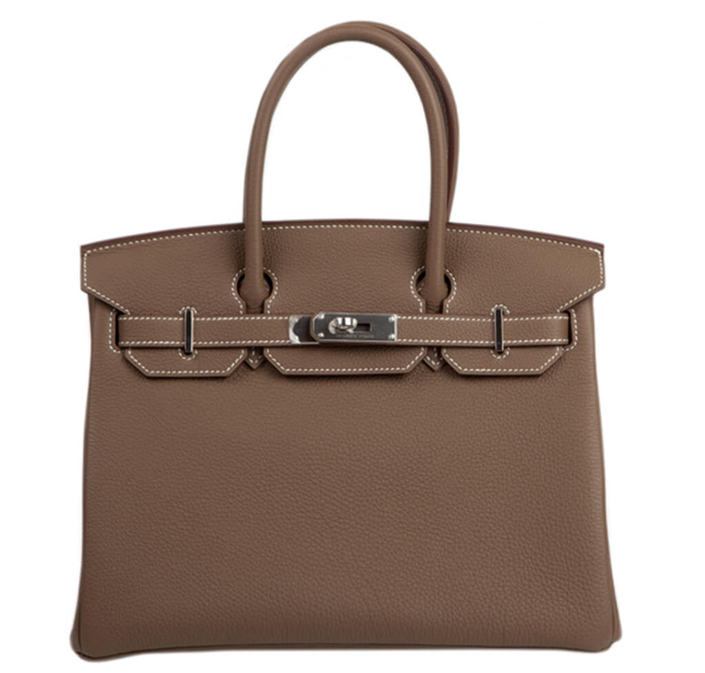 Hermès Togo Birkin 30 Bag Etoupe PHW Crowned Bag