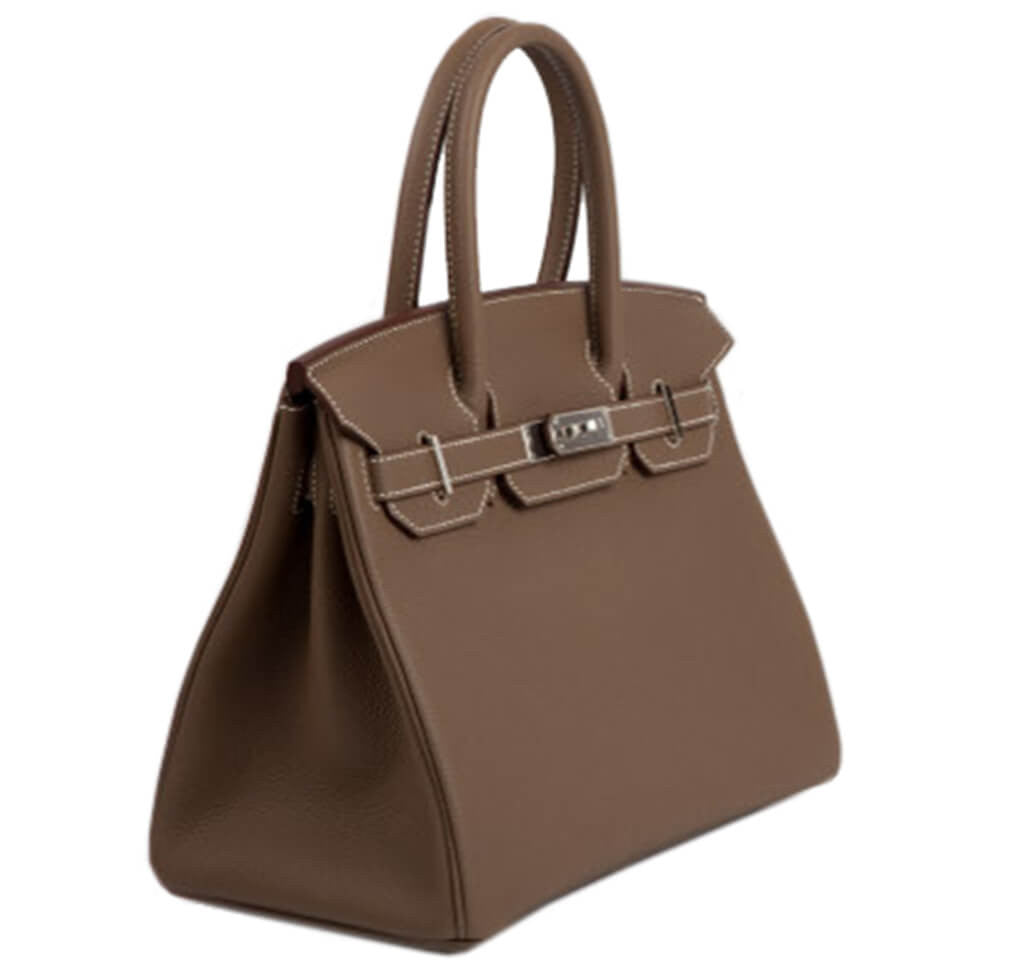 Hermès Togo Birkin 30 Bag Etoupe PHW Crowned Bag