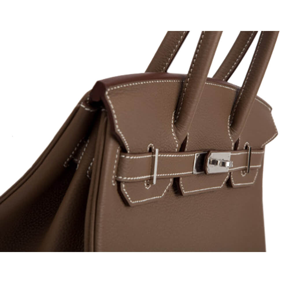 Hermès Togo Birkin 30 Bag Etoupe PHW Crowned Bag