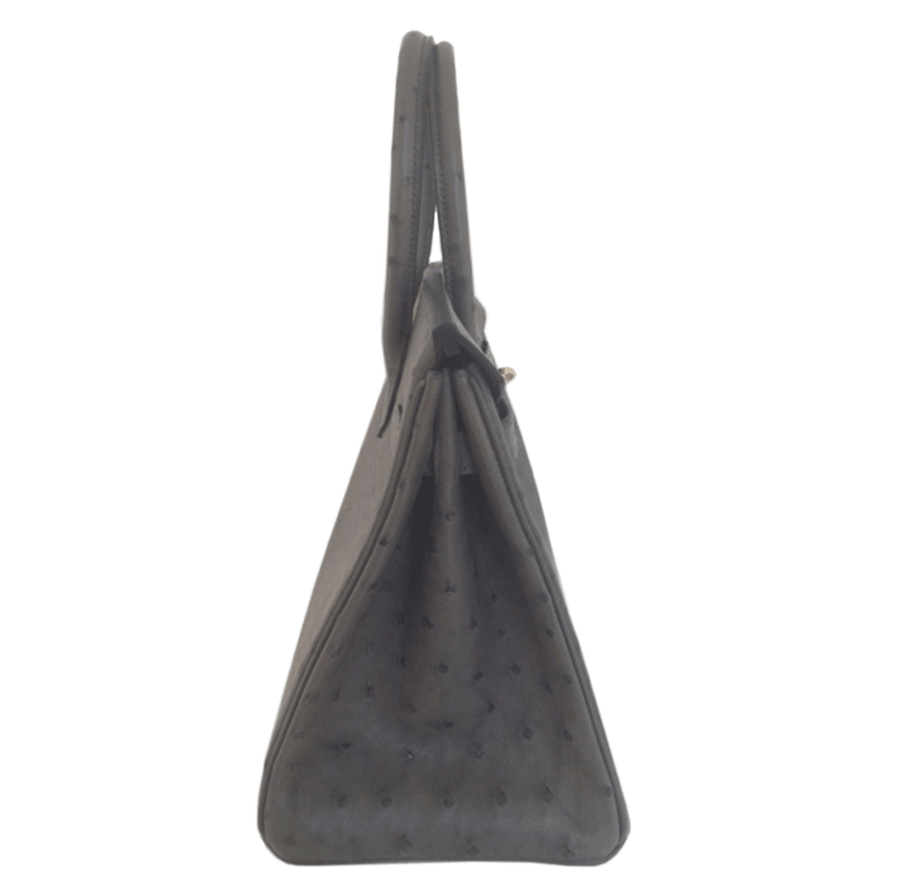Hermès Birkin 30 Ostrich Graphite Bag - Crowned Bag