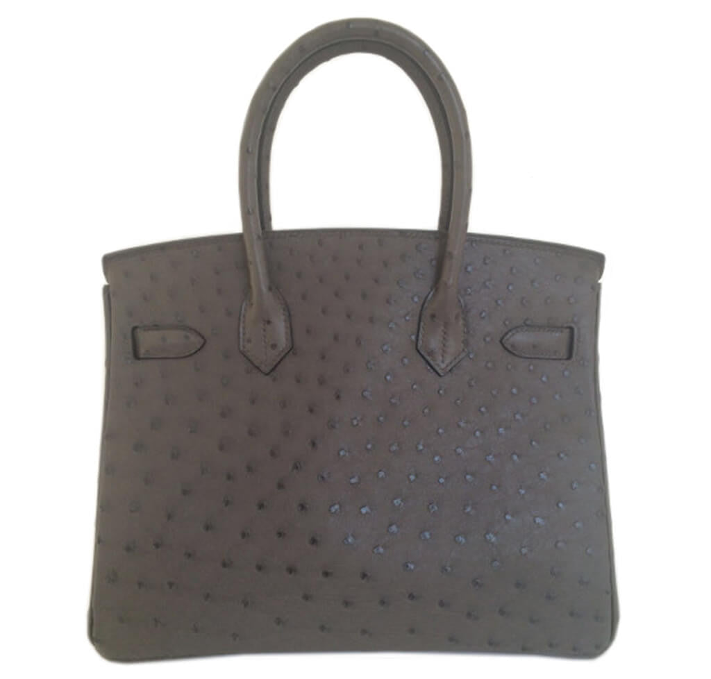 Hermès Birkin 30 Ostrich Graphite Bag - Crowned Bag