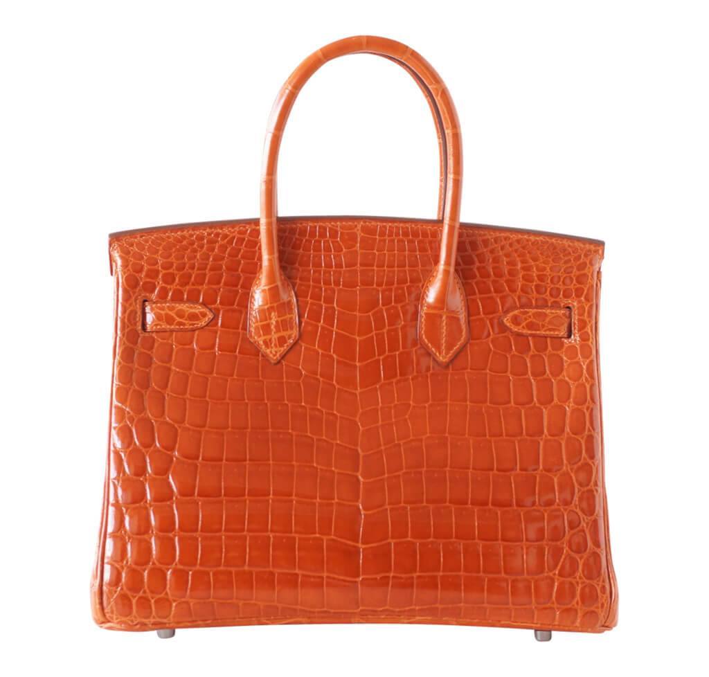 Hermès Birkin 30 Potiron Niloticus Crocodile Bag PHW - Crowned Bag