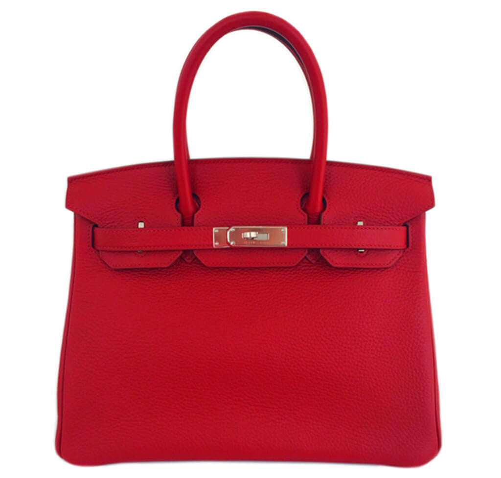 Hermès Birkin 30 Rouge Garance Bag Togo Crowned Bag