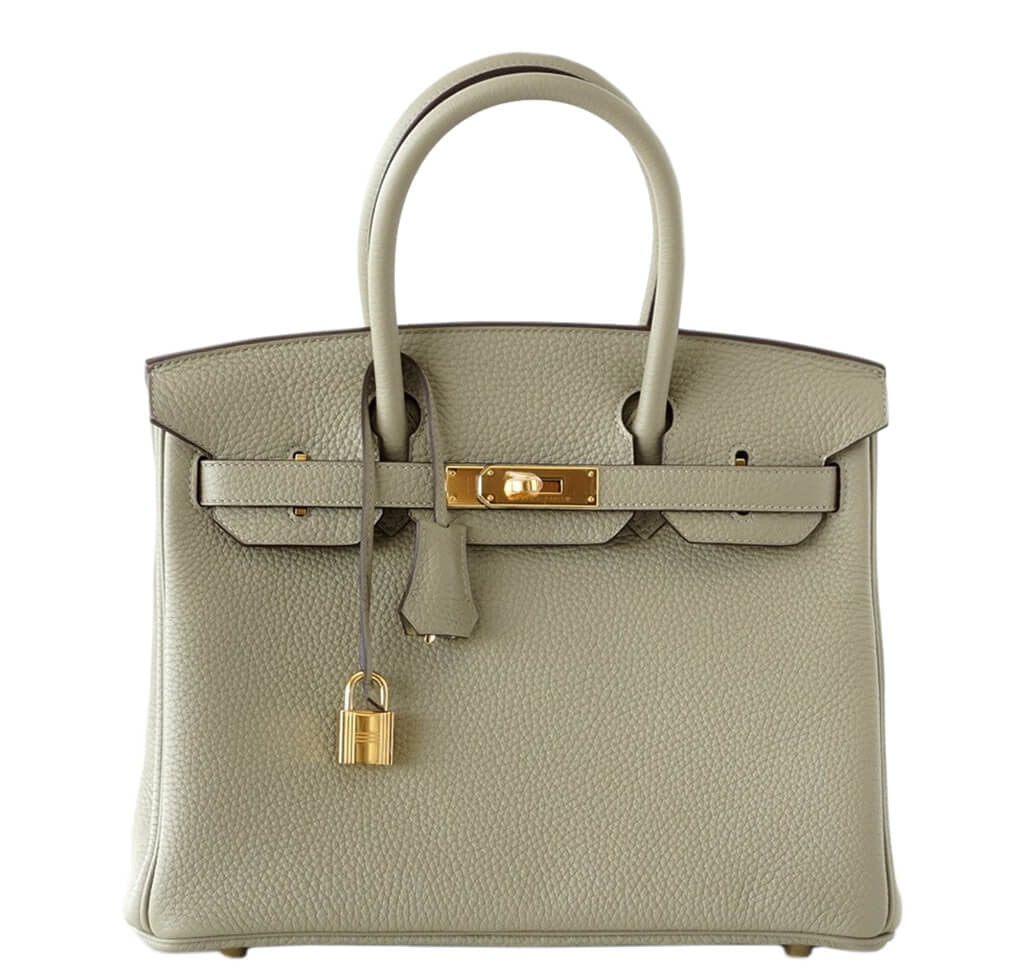 Hermès Birkin 30 Bag Sage Clemence Leather Crowned Bag