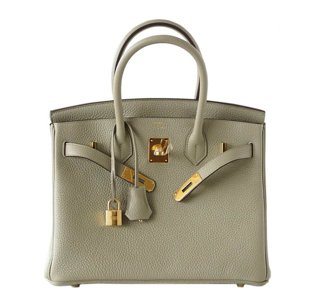Hermès Birkin 30 Bag Sage Clemence Leather Crowned Bag