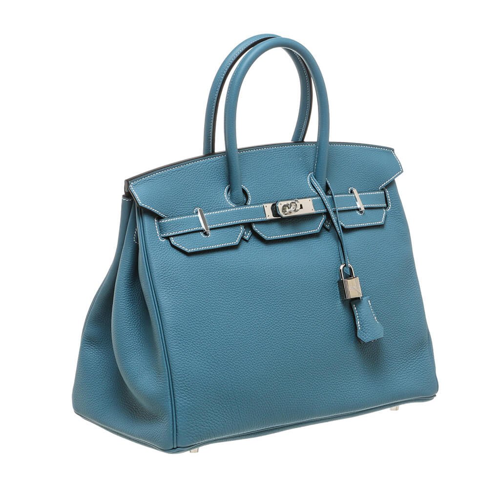Hermès Birkin 35 Bag Blue Jean Togo - Crowned Bag