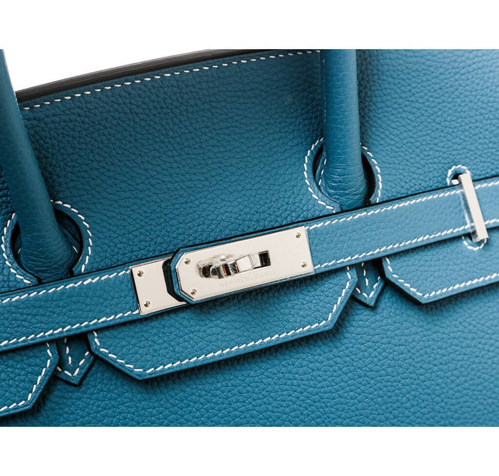 Hermès Birkin 35 Bag Blue Jean Togo - Crowned Bag