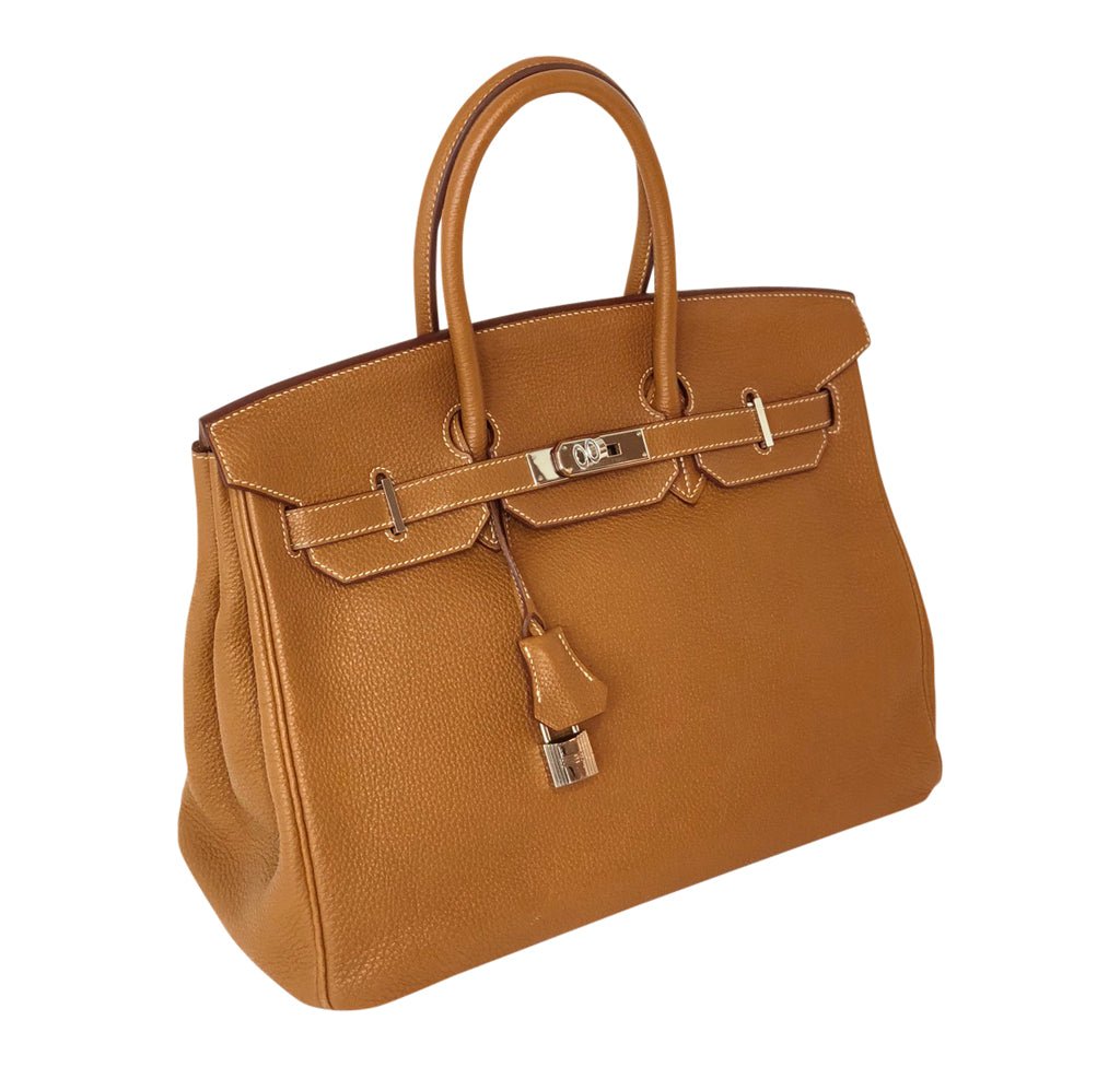 Hermès Birkin 35 Bag Gold Togo PHW - Crowned Bag