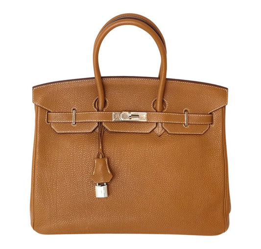 Hermès Birkin 35 Bag Gold Togo PHW - Crowned Bag
